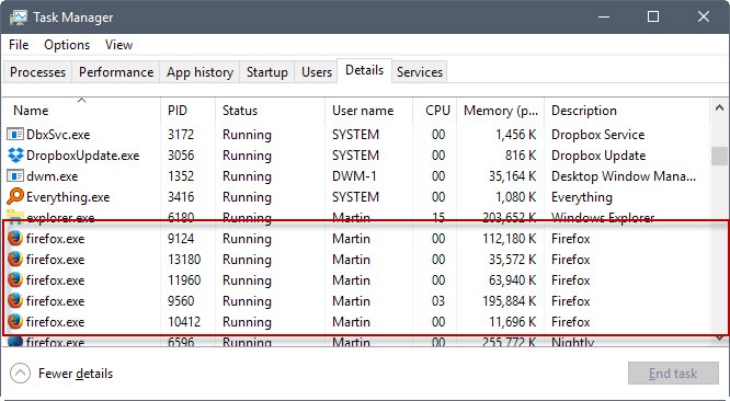Firefox multiproceso
